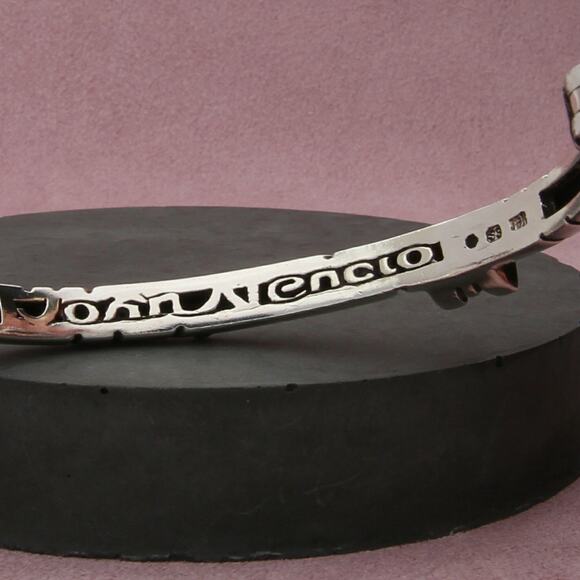 john atencio sterling silver & 18k gold orange citrine bangle bracelet size 7in - Picture 3 of 3